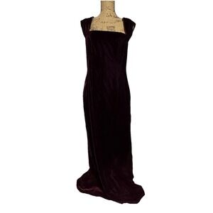 Y2K Velvet Maxi Dress Witchy Goth‎ Vamp Old Hollywood Small Burgundy Formal Gown